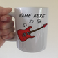 Custom Electric Guitar Mug (Red) - Gift For Electric Guitarist - Guitar Teacher Mug