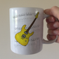 Electric Guitar Notation Mug (Yellow) - Guitarist Gift - Guitar Teacher Mug - Gift For Musician