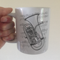 Euphonium Music Notation Mug - Gift For Euphoniumist - Brass Musician Gift