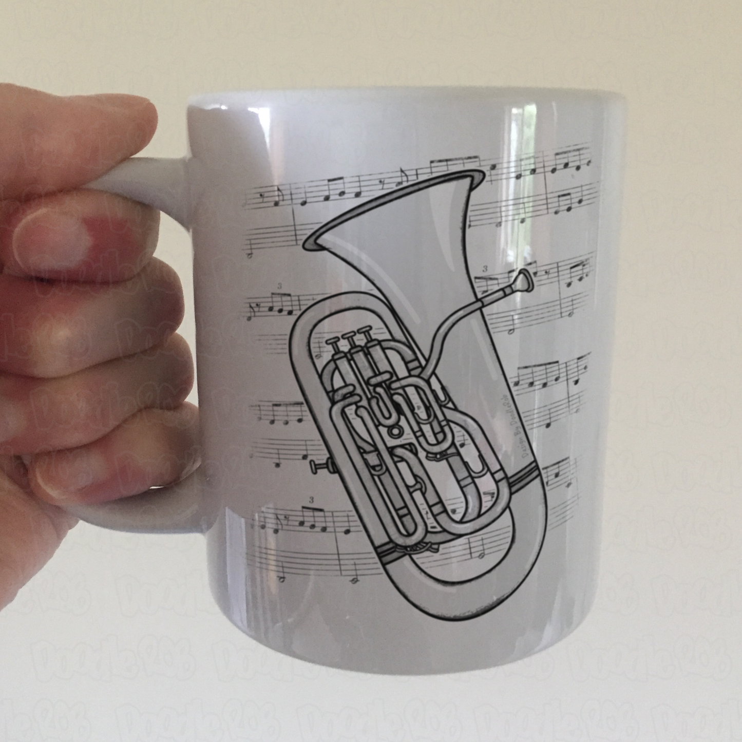 Euphonium Music Notation Mug - Gift For Euphoniumist - Brass Musician Gift