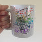 Euphonium Rainbow Mug - Gift For Euphoniumist - Brass Teacher Mug - Brass Musician Gift