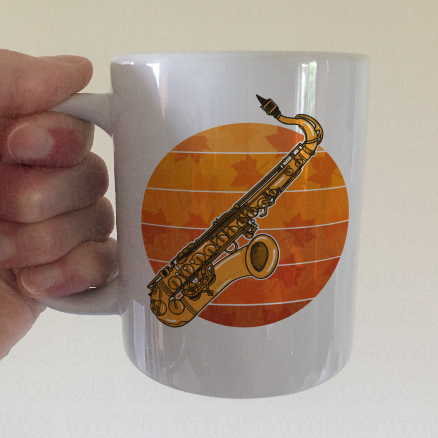 Autumn Saxophone Mug - Saxophonist Mug - Music Teacher Gift