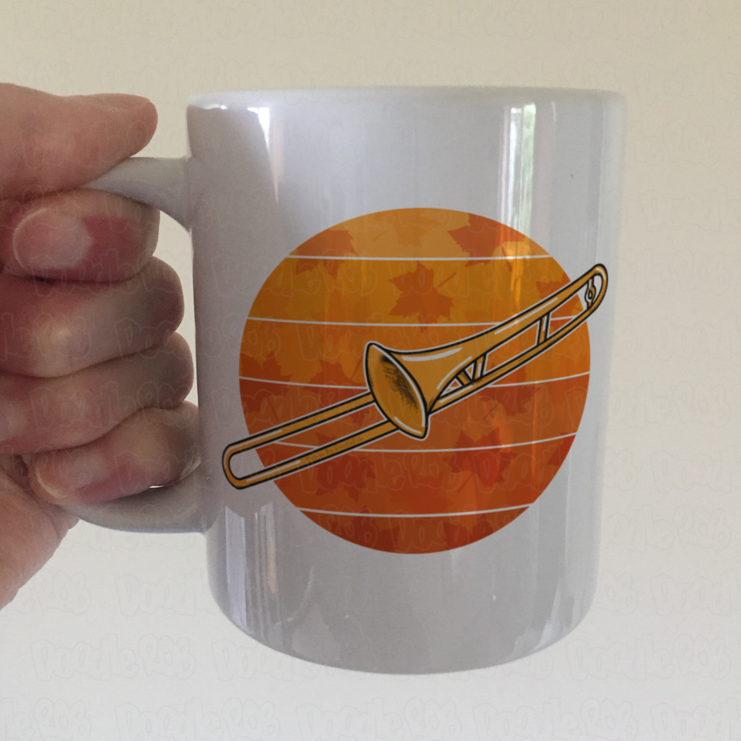 Autumn Trombone Mug - Gift For Trombonist - Brass Musician Gift