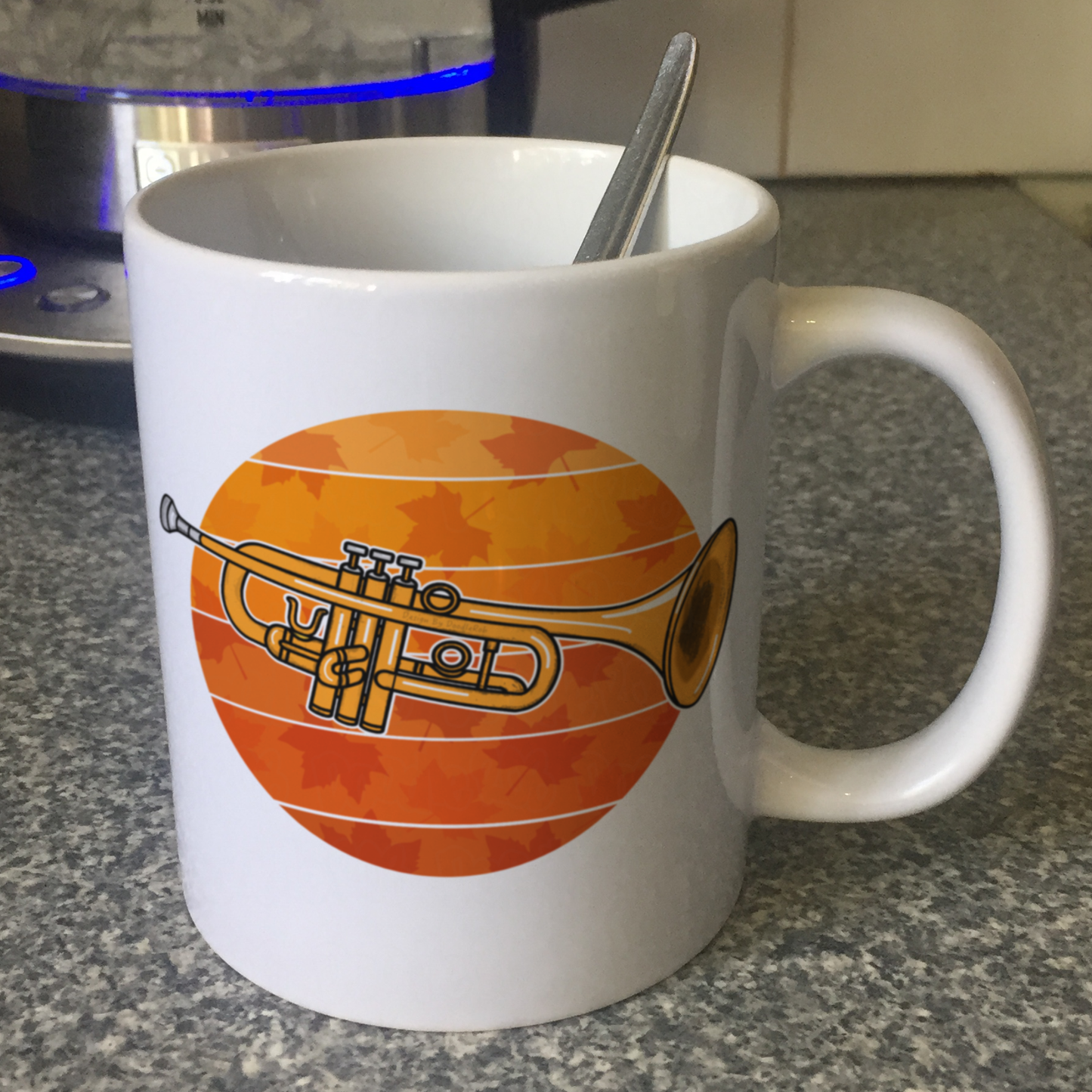 Autumn Trumpet Mug - Gift For Trumpeter - Brass Musician Gift