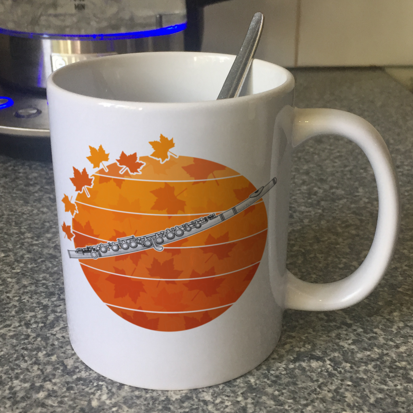 Autumn Flute Mug - Gift For Flautist - Woodwind Musician Gift