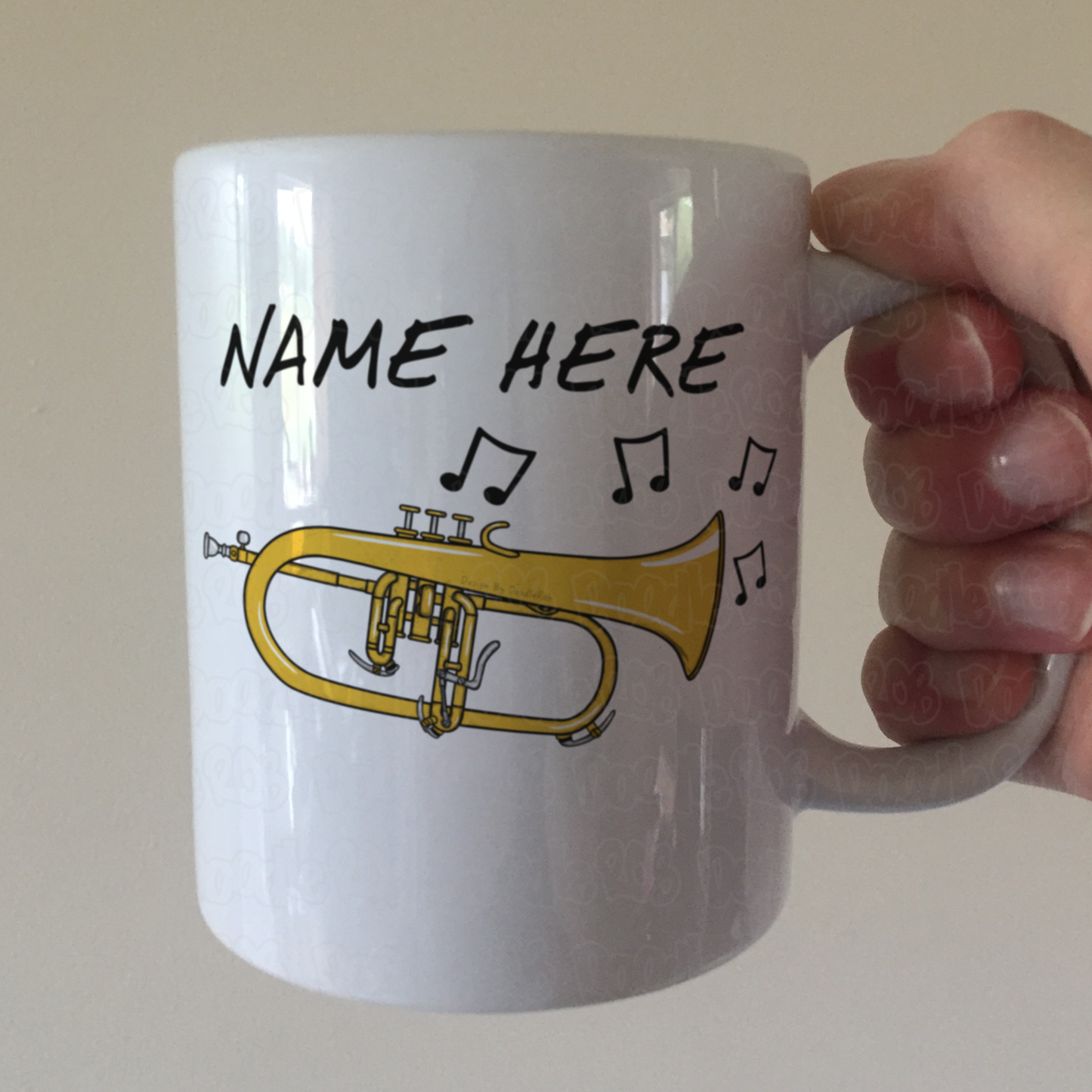 Flugelhorn Personalised Mug - Horn Player Custom Mug - Gift For Brass Musician