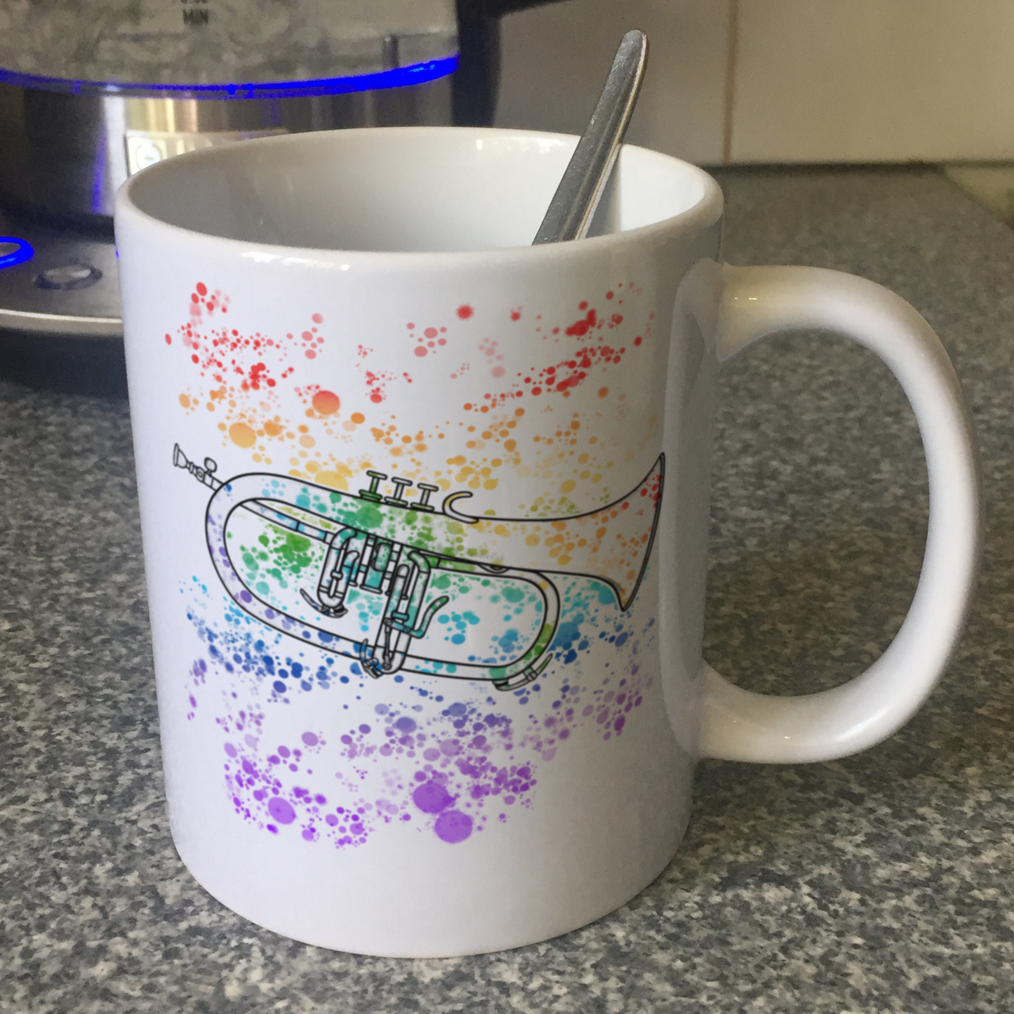 Flugelhorn Rainbow Mug - Horn Player Mug - Flugelhorn Teacher Gift - Brass Musician Gift