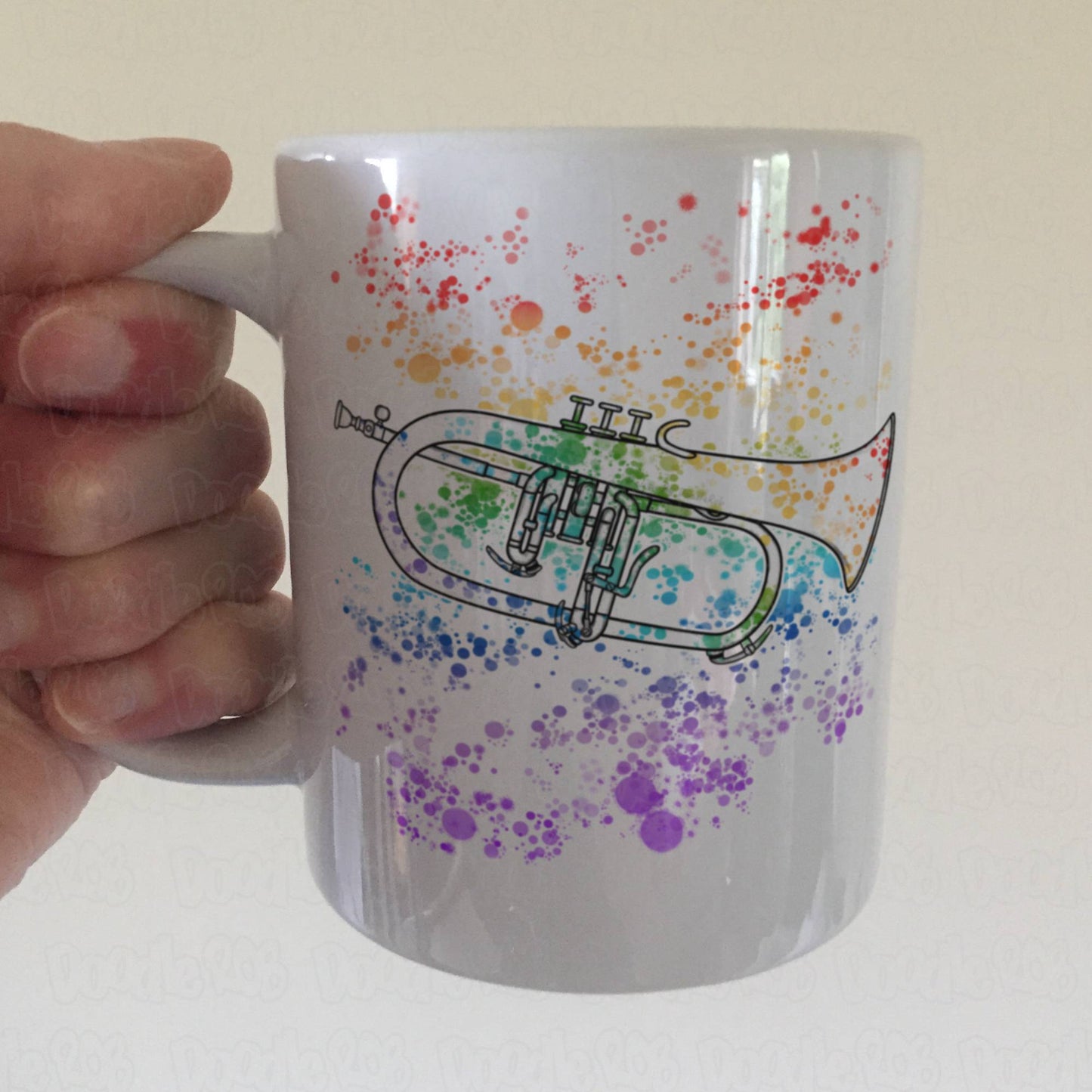 Flugelhorn Rainbow Mug - Horn Player Mug - Flugelhorn Teacher Gift - Brass Musician Gift