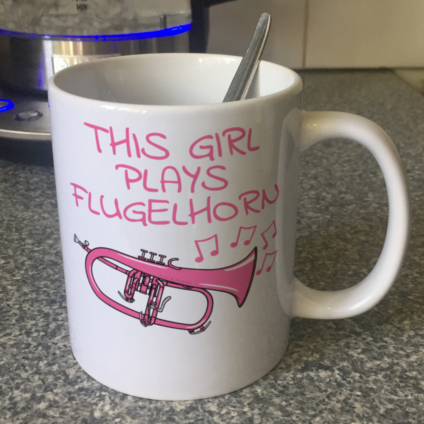 Pink Flugelhorn Mug - This Girl Plays Flugelhorn - Female Brass Musician Gift