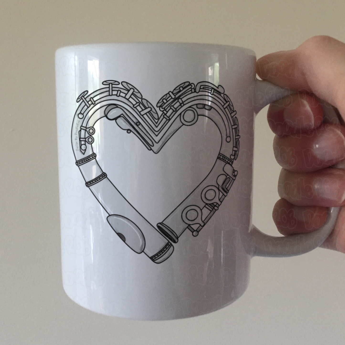 Flute Mug - Heart Shaped Flute - Flautist Mug - Flute Gift For Her