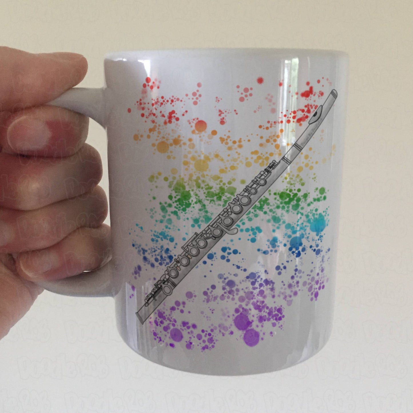 Flute Rainbow Mug - Gift For Flautist - Flute Teacher Mug - Woodwind Musician Gift