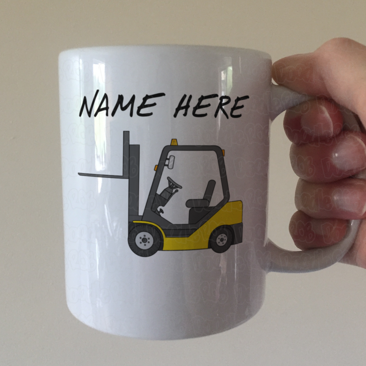 Forklift Truck Personalised Mug - Custom Mug For Forklift Driver - Gift For Construction Worker