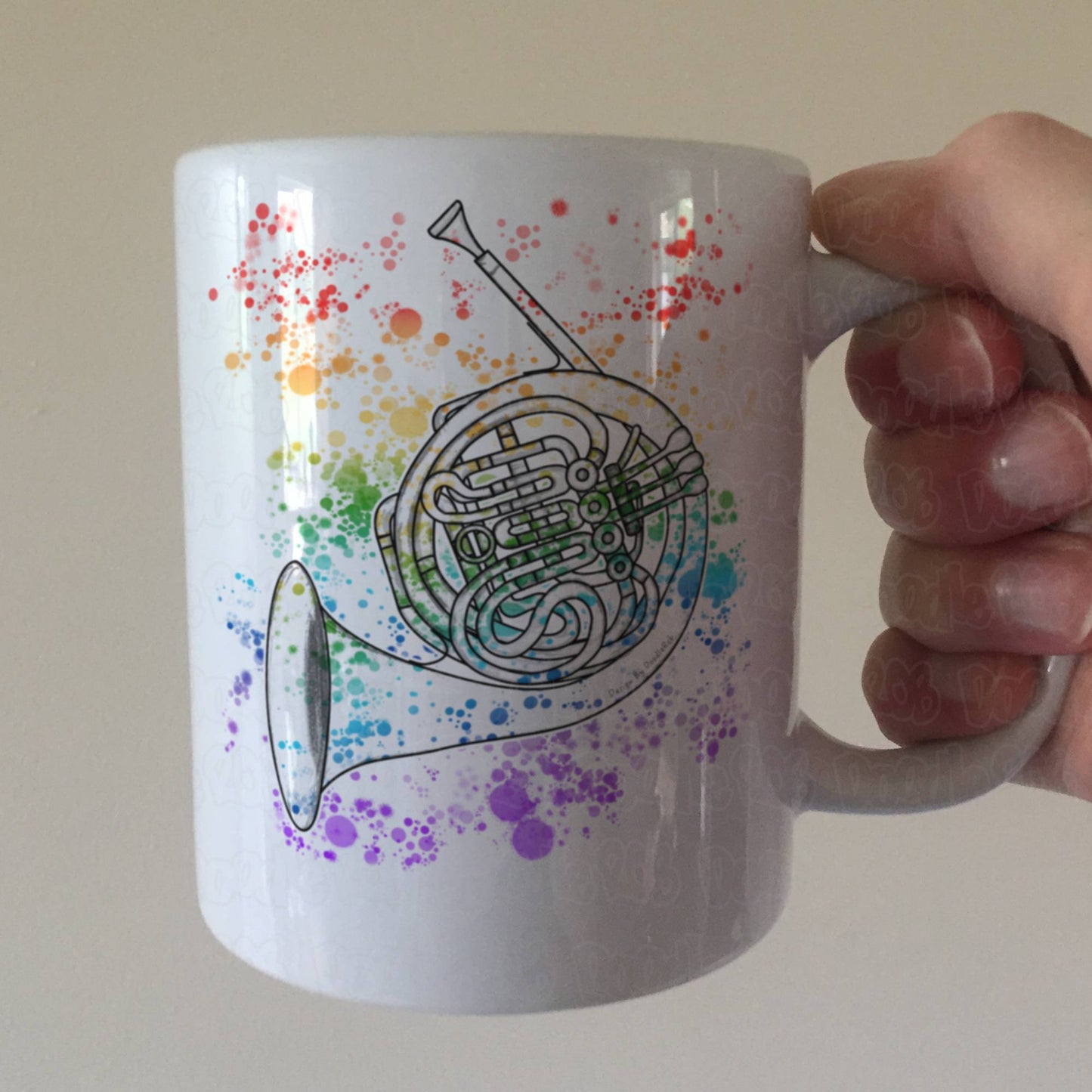 French Horn Rainbow Mug - Horn Player Gift - Brass Teacher Mug - Brass Musician Gift