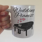 Wedding Pianist Mug - Grand Piano With Pink Hearts - Musician Gift