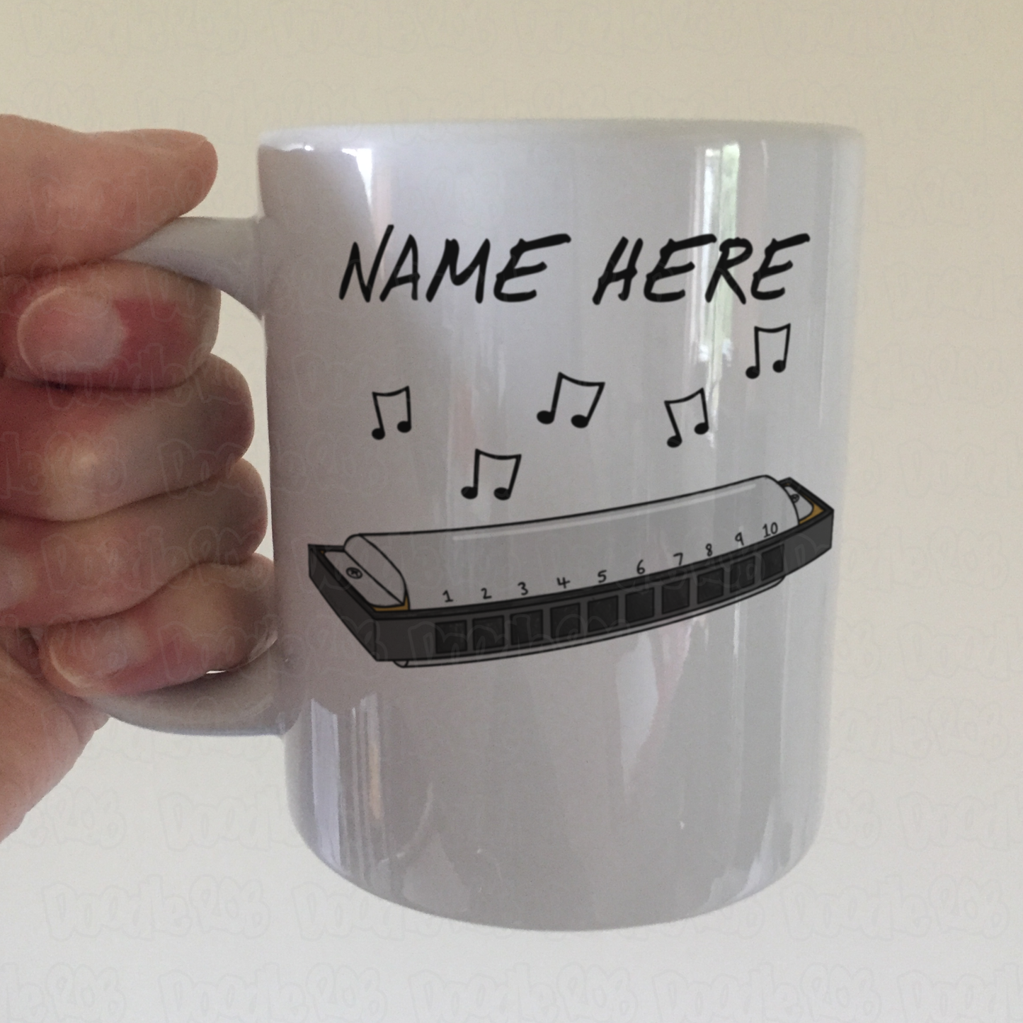Harmonica Personalised Mug - Custom Harp Player Mug - Gift For Blues Musician