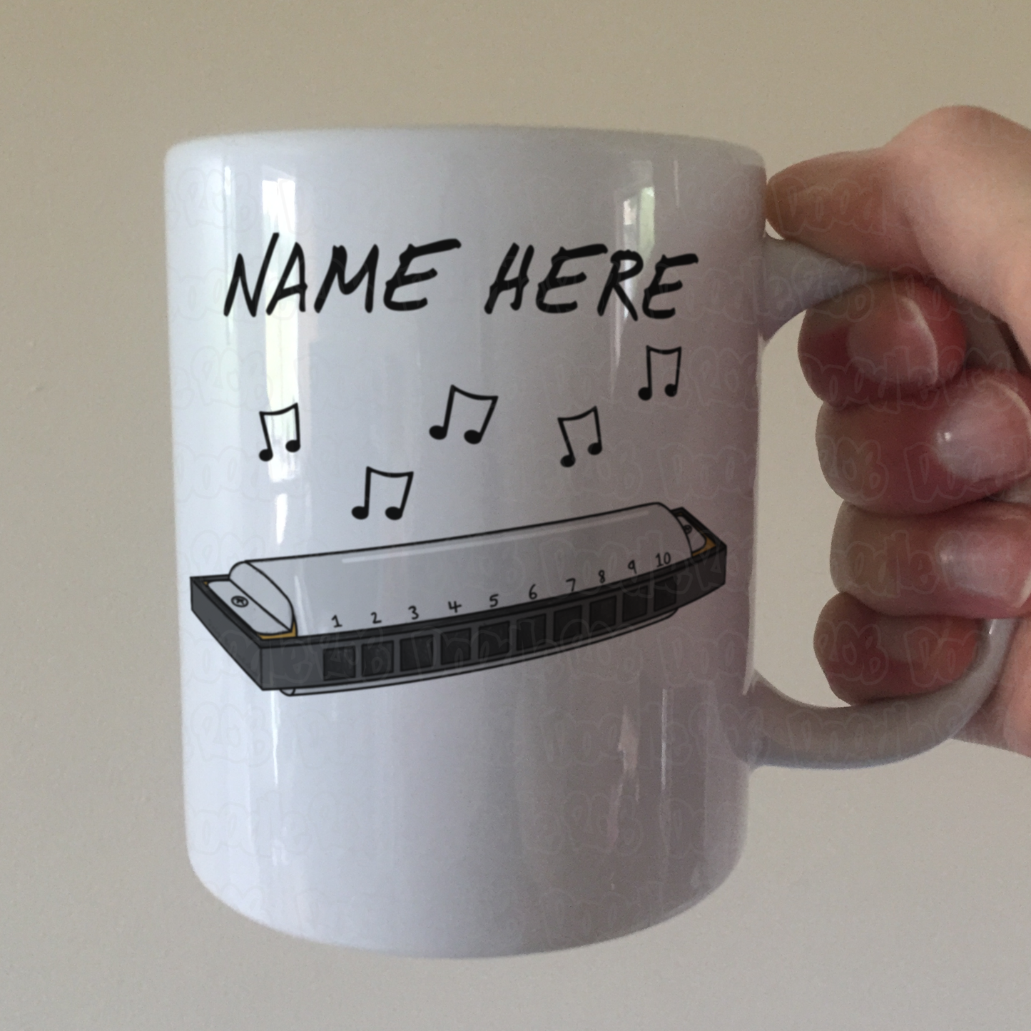 Harmonica Personalised Mug - Custom Harp Player Mug - Gift For Blues Musician