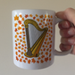 Autumn Harp Mug (Leaves) - Gift For Harpist - String Musician Gift For Fall or Thanksgiving