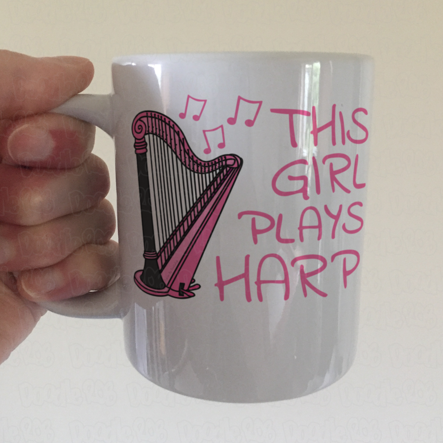 Girl's Harp Mug - This Girl Plays Harp - Female Harpist Gift - Harp Student Gift