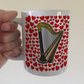 Harp With Hearts Mug - Gift For Harpist - String Musician Valentines Anniversary Gift