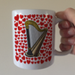 Harp With Hearts Mug - Gift For Harpist - String Musician Valentines Anniversary Gift
