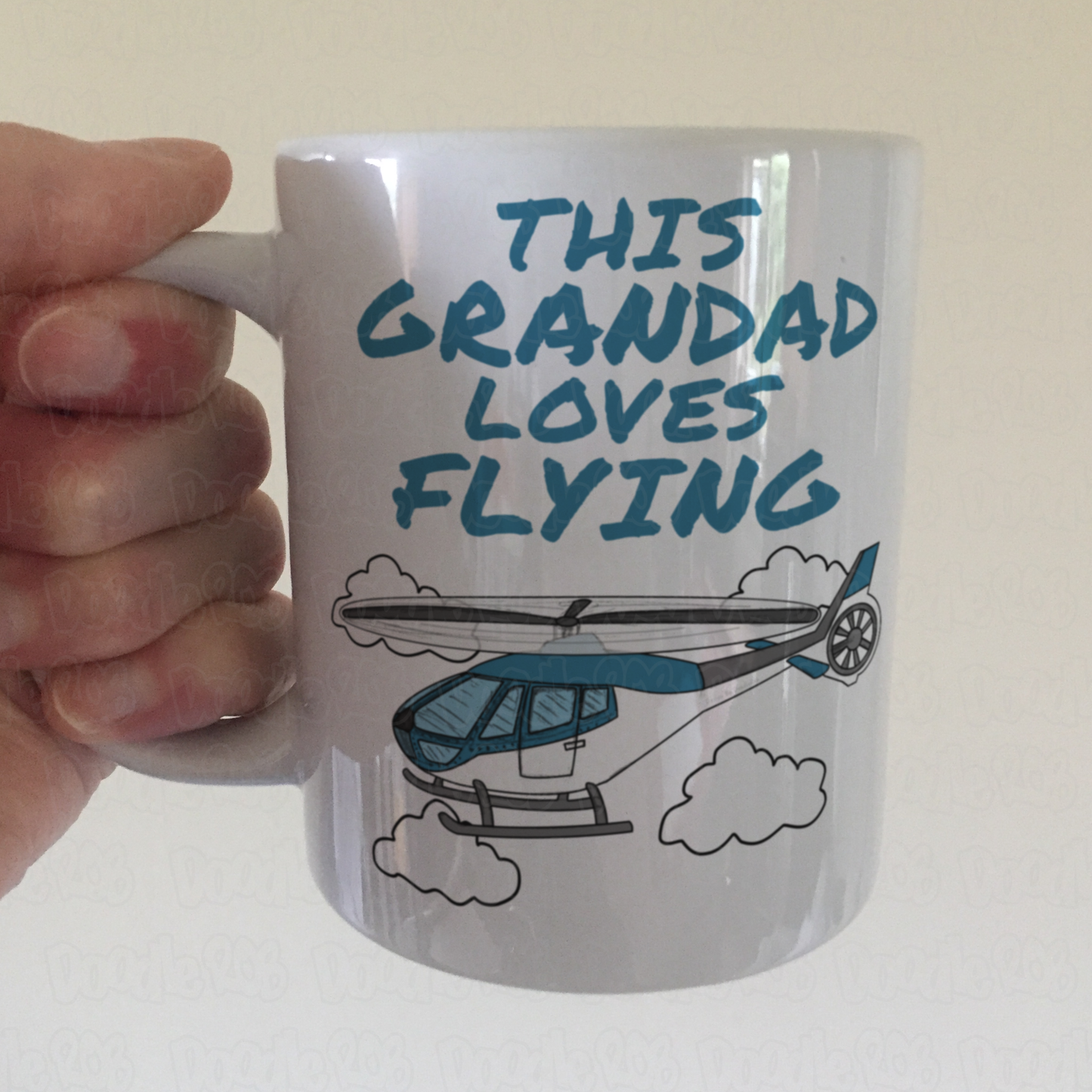 Grandad Helicopter Mug - This Grandad Loves Flying - Pilot Aviation Enthusiast Gift For Father's Day