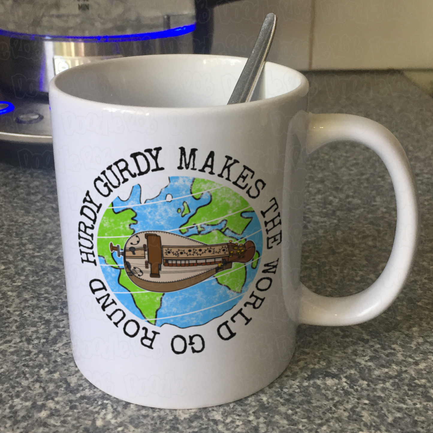 Hurdy Gurdy Mug - Hurdy Gurdy Makes The World Go Round - Gift For Gurdyist