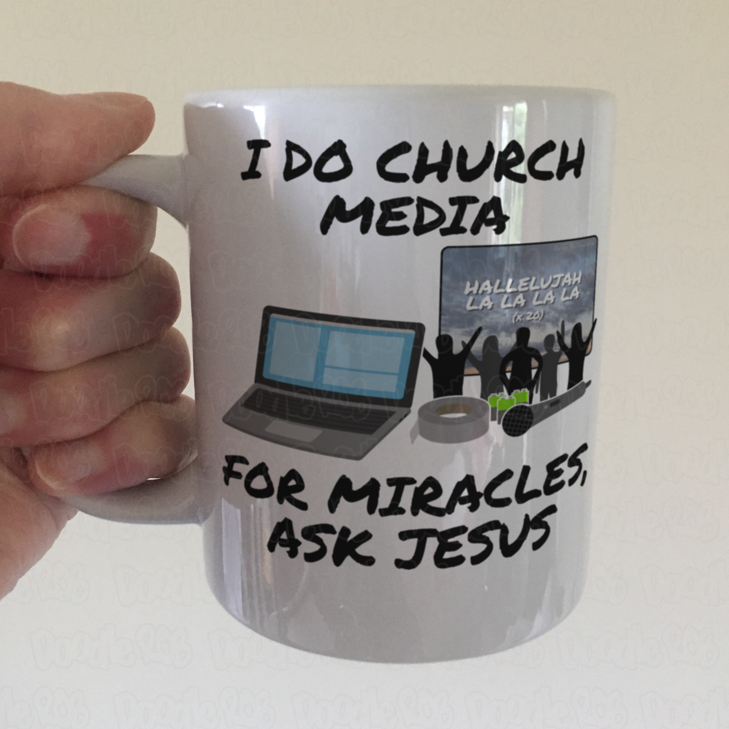 Church Media Mug - I Do Church Media, For Miracles Ask Jesus