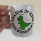 Christian Dinosaur Mug - I Believe In Jesus and Dinosaurs - Funny Church Pastor Gift