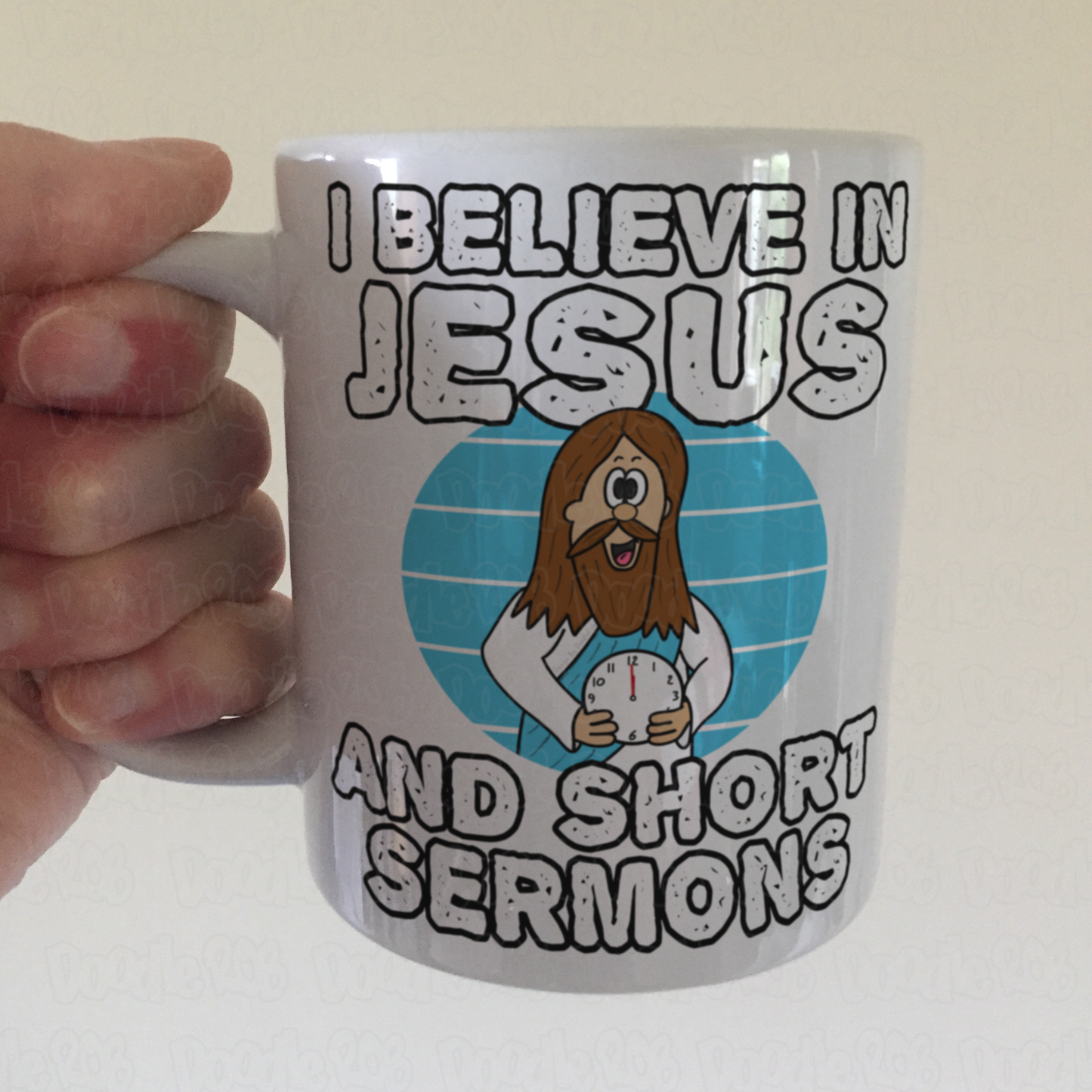 Funny Church Mug - I Believe In Jesus And Short Sermons - Gift For Christian Minister