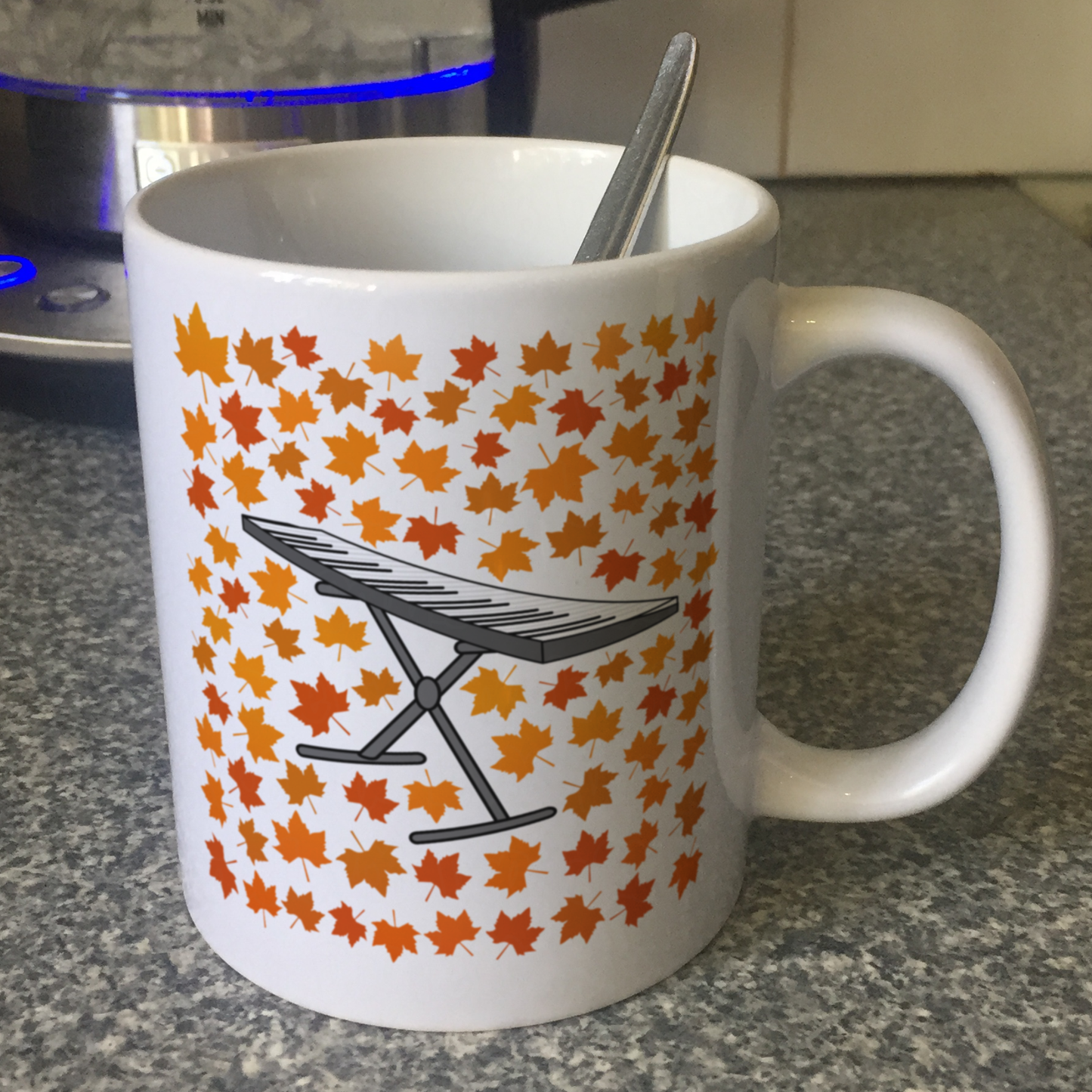 Autumn Keyboard Mug (Leaves) - Gift For Keyboardist - Musician Gift For Fall or Thanksgiving