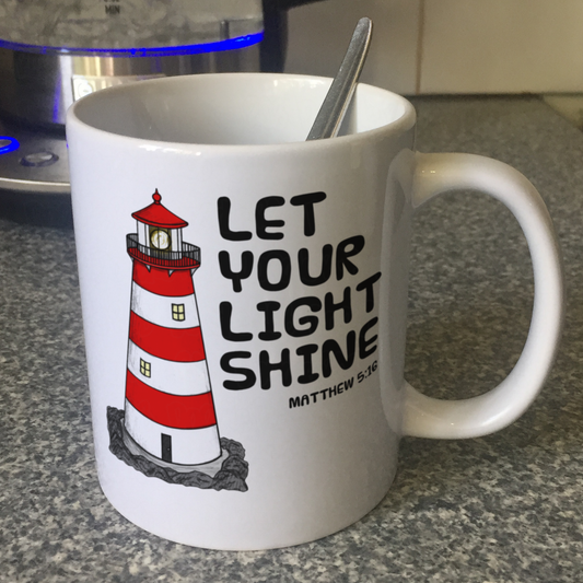 Christian Lighthouse Mug - Matthew 5:16 - Bible Verse Mug - Gift For Church Pastor
