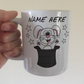 Personalised Magician Mug - Bunny Rabbit Out Of A Hat - Custom Gift For Entertainer - Kids Birthday Party Mug