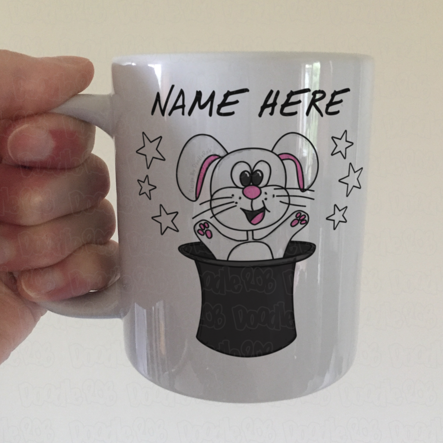 Personalised Magician Mug - Bunny Rabbit Out Of A Hat - Custom Gift For Entertainer - Kids Birthday Party Mug