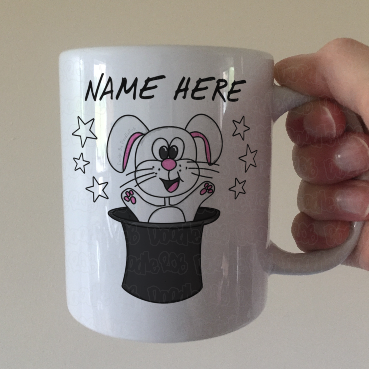 Personalised Magician Mug - Bunny Rabbit Out Of A Hat - Custom Gift For Entertainer - Kids Birthday Party Mug