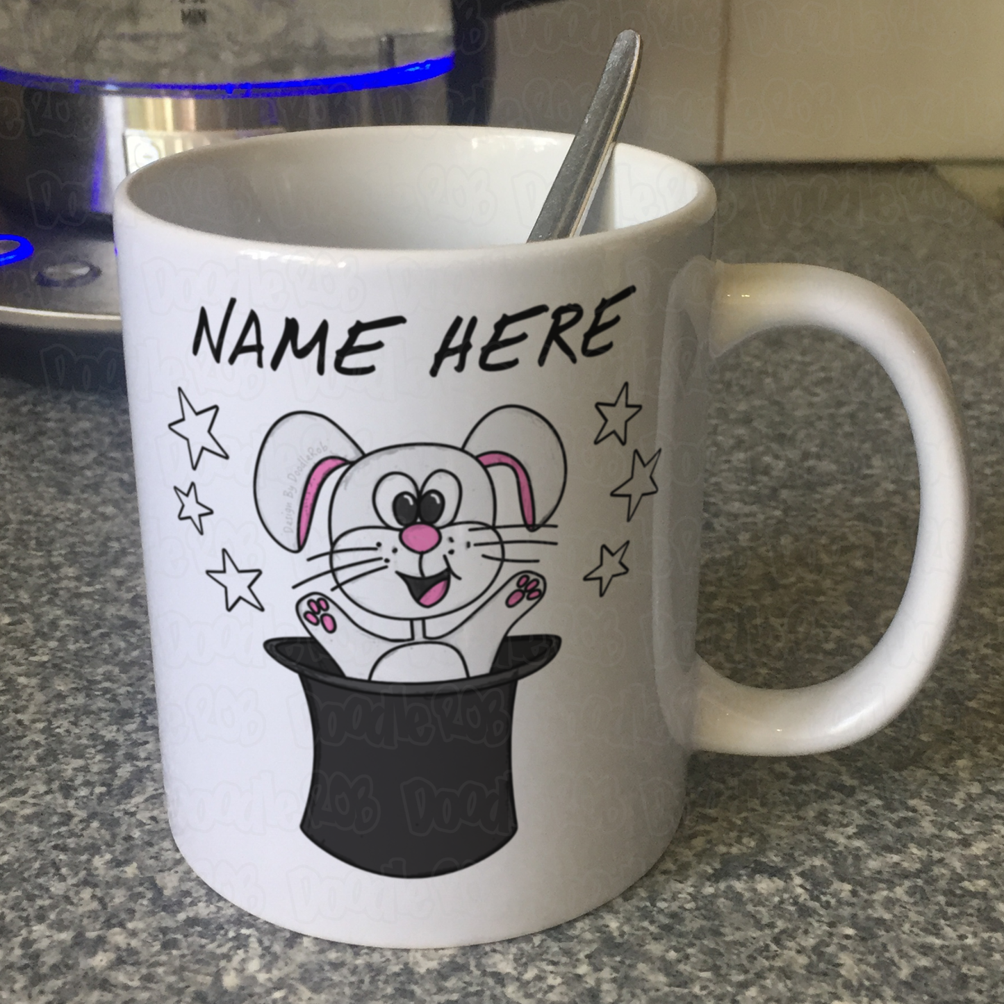 Personalised Magician Mug - Bunny Rabbit Out Of A Hat - Custom Gift For Entertainer - Kids Birthday Party Mug