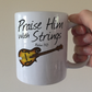 Church Mandolin Mug - Praise Him With Strings (Psalm 150) - Christian Mandolinist - Folk Musician Gift