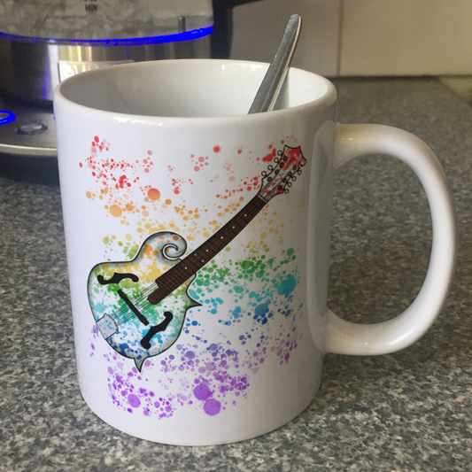Mandolin Rainbow Mug - Gift For Mandolinist - Mandolin Teacher Mug - Folk Musician Gift
