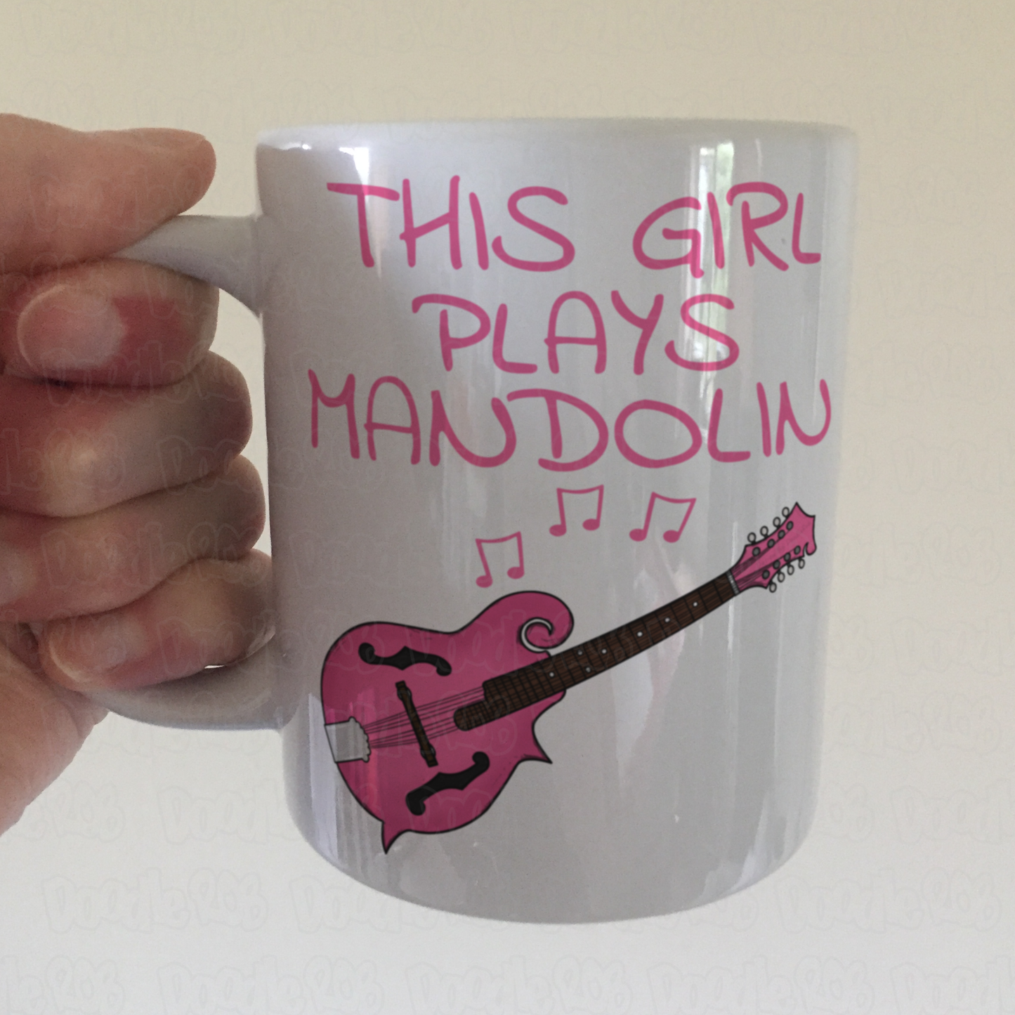 Girl's Mandolin Mug - This Girl Plays Mandolin - Female Mandolinist Gift - Musician Gift For Her