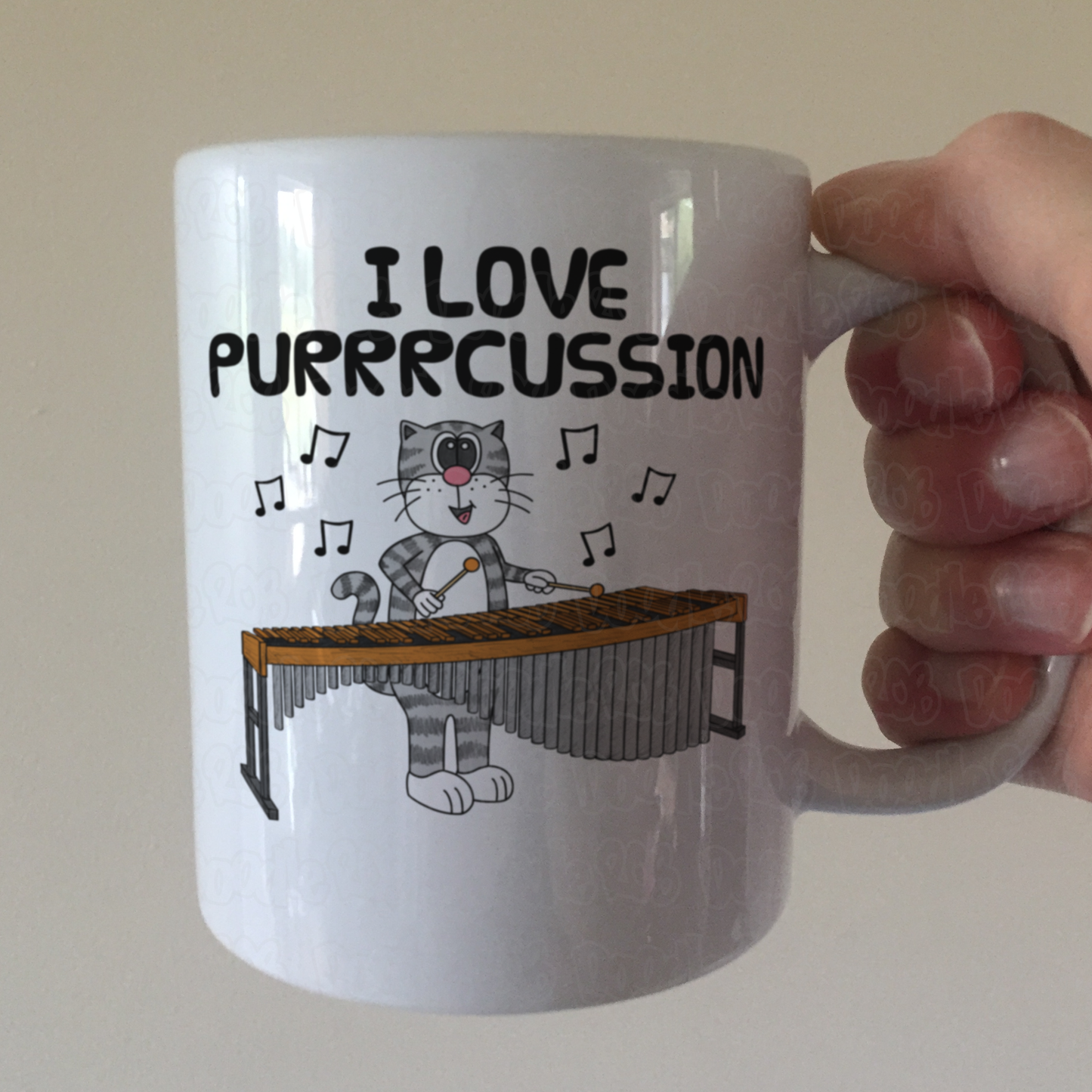 Funny Marimba Mug - Cat Playing Marimba - Percussion Teacher Mug - Orchestral Musician Gift