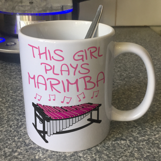 Girl's Marimba Mug - This Girl Plays Marimba - Female Marimbist Gift - Percussionist Gift For Her