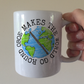 Oboe Mug - Oboe Makes The World Go Round - Gift For Oboist - Woodwind Teacher Mug