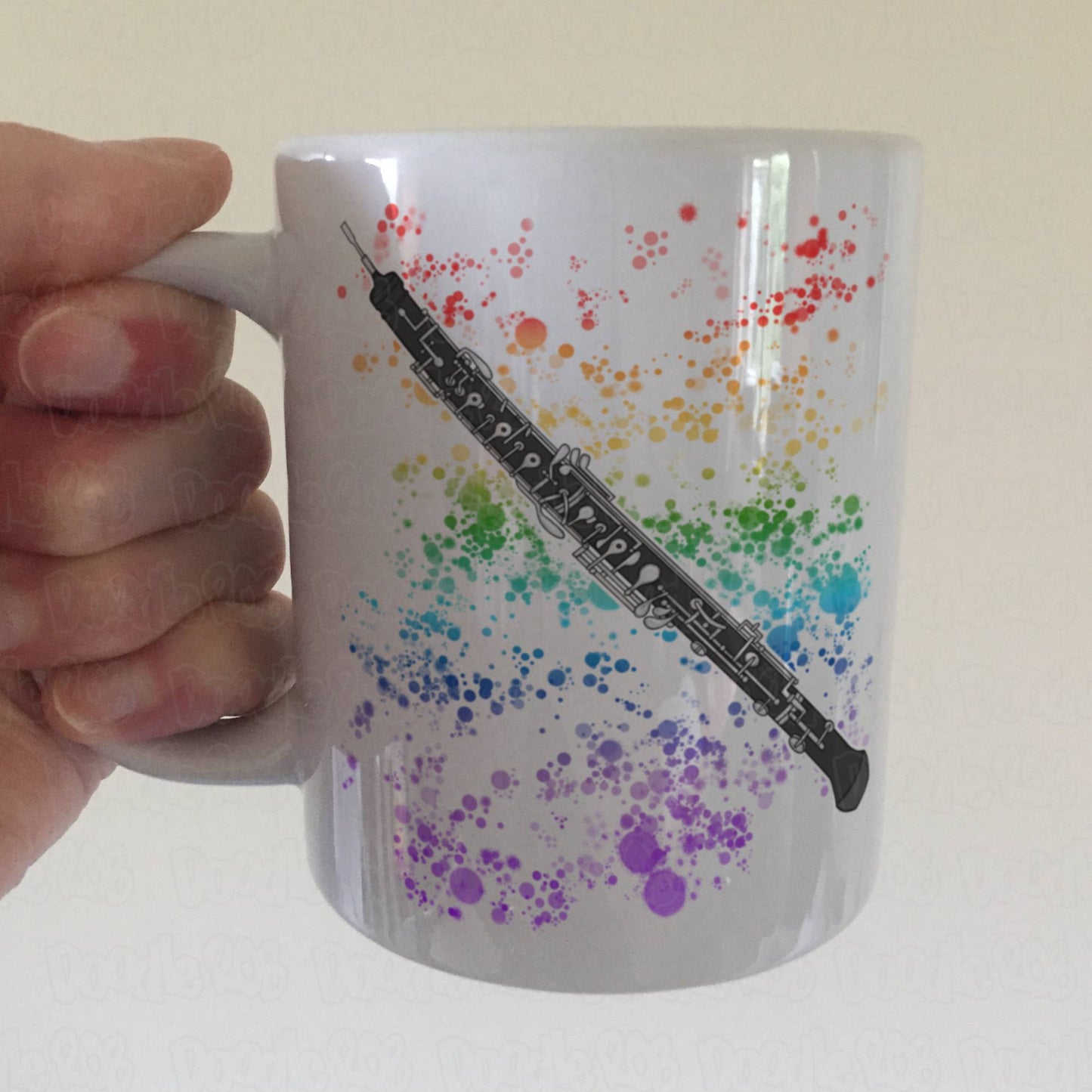 Oboe Rainbow Mug - Gift For Oboist - Oboe Teacher Mug - Woodwind Musician Gift