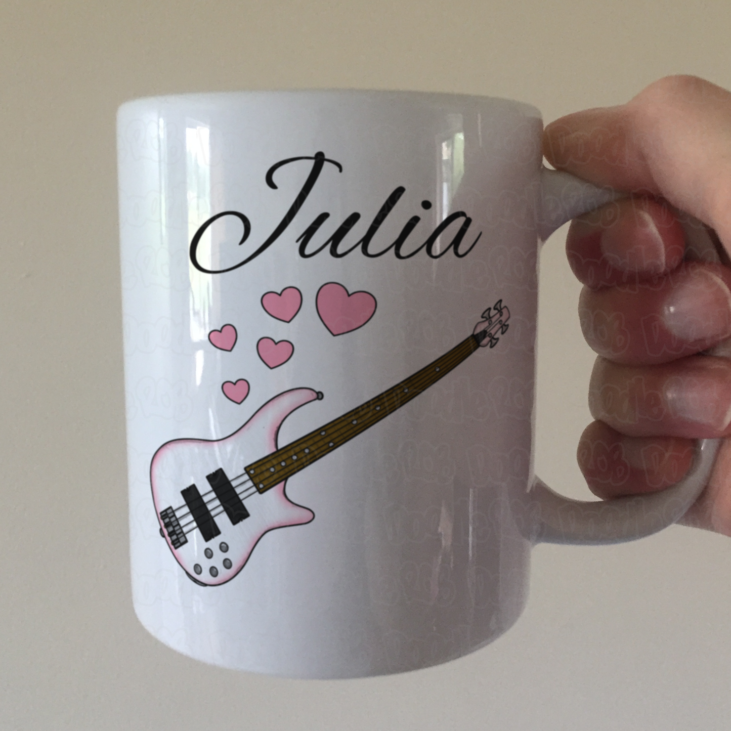 Bass Guitar Wedding Personalised Mug - Wedding Bassist Musician Custom Gift