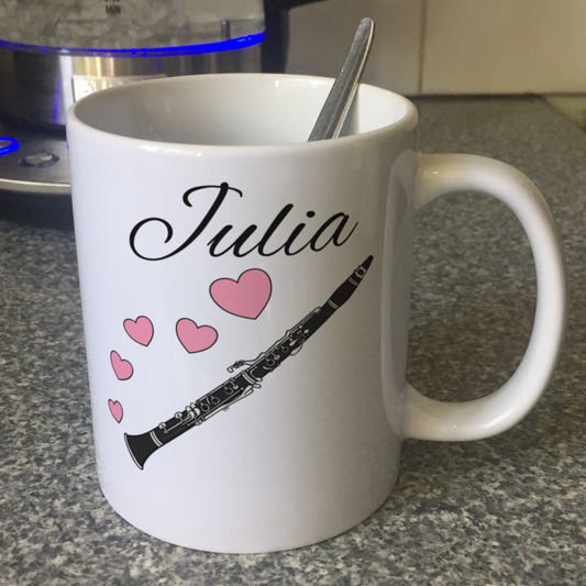 Clarinet Wedding Personalised Mug - Clarinetist Woodwind Musician Custom Gift