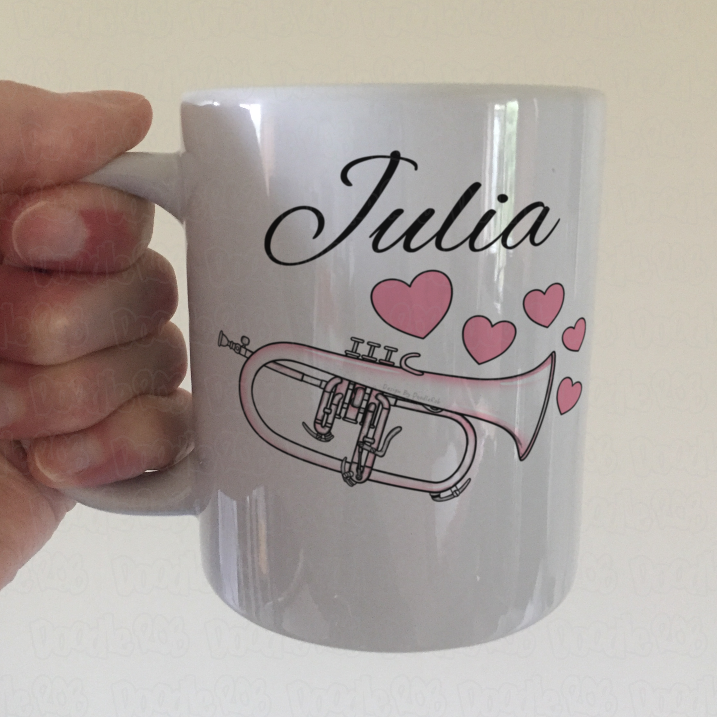 Flugelhorn Wedding Personalised Mug - Brass Musician Custom Gift