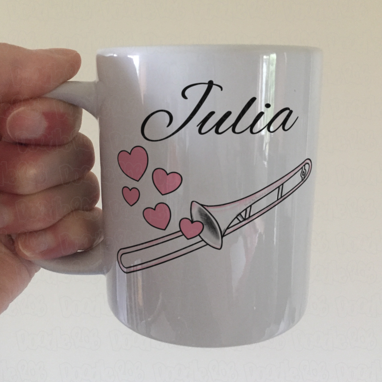 Trombone Wedding Personalised Mug - Trombonist Brass Musician Custom Gift