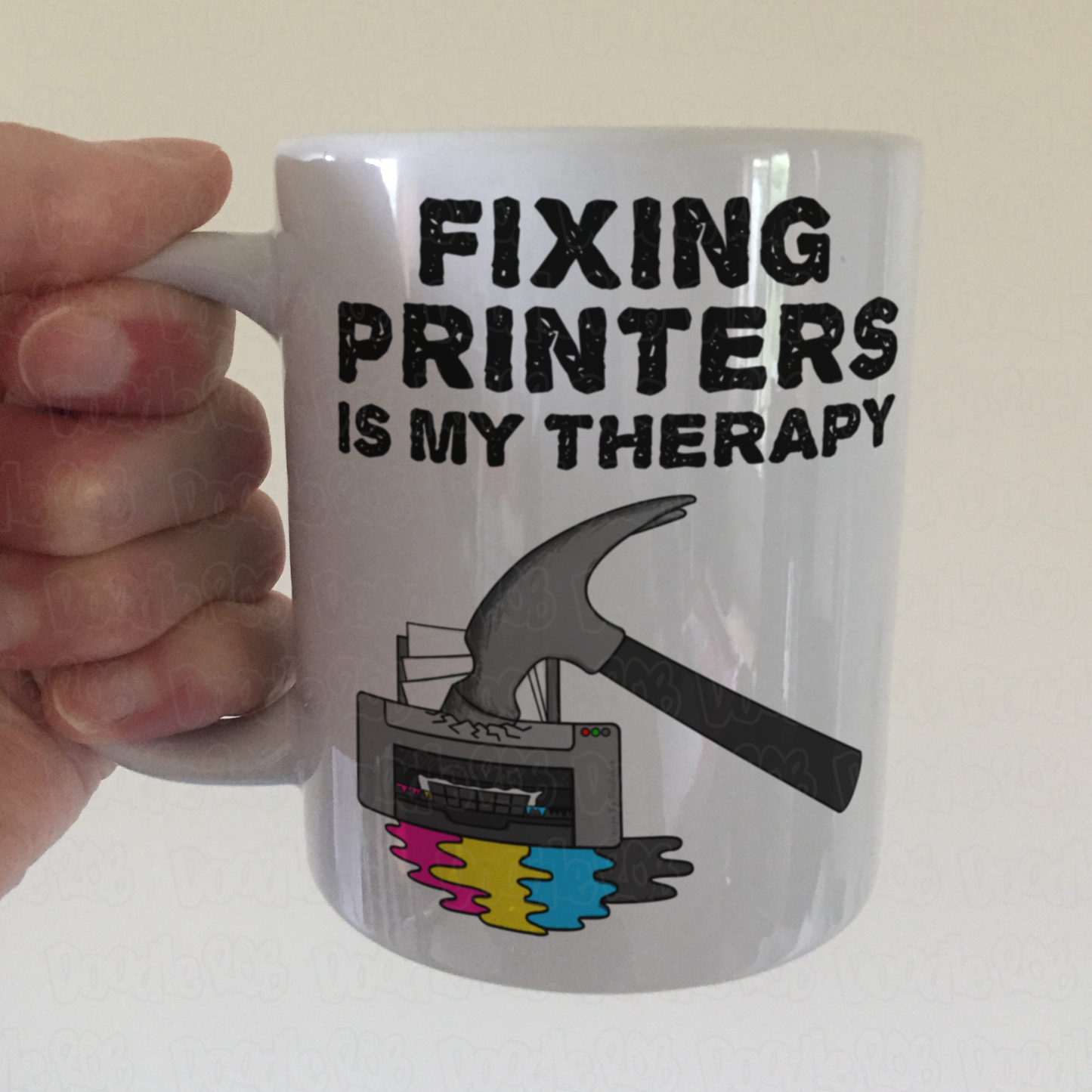 Funny Printer Mug - Fixing Printers Is My Therapy - IT Technician Gift - Sarcastic Office Mug