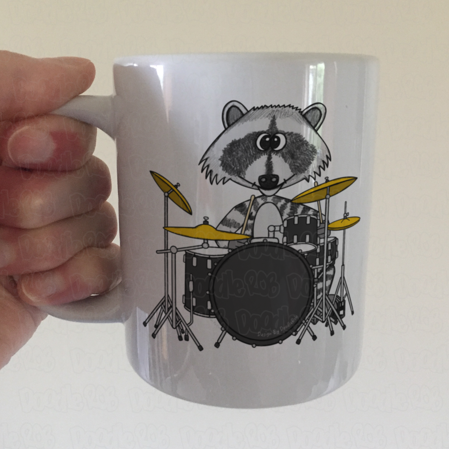 Raccoon Playing Drums Mug - Funny Gift For Drummer - Musician Gift For Animal Lovers