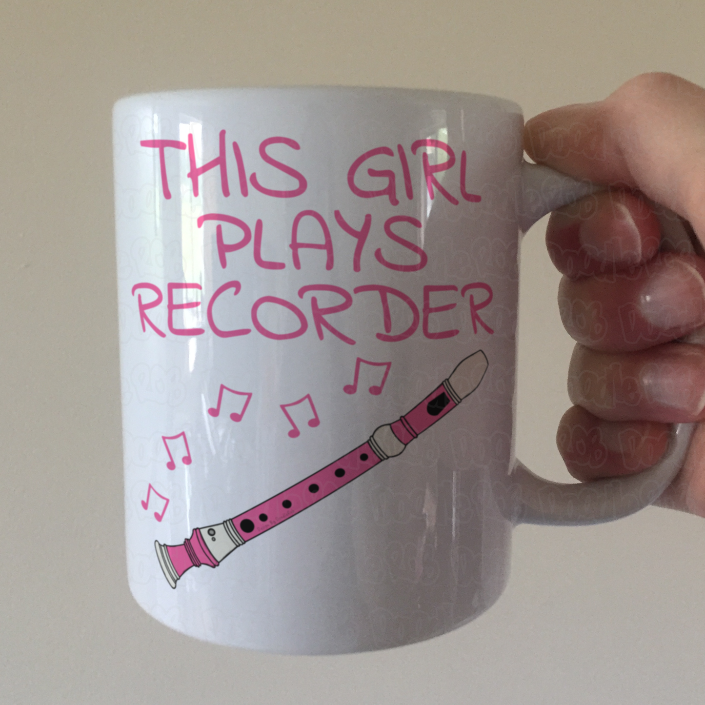 Girl's Recorder Mug - This Girl Plays Recorder - Female Woodwind Musician Gift