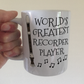 Recorder Player Mug - World's Greatest Recorder Player - Music Teacher Gift